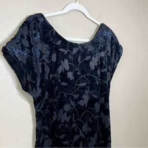 Vtg Burnout Velvet Gothic Vamp Dark floral Romantic HOCO event Addams Whimsigoth